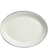 Steelite Blue Dapple Oval Coupe Plate 28cm/11" (Pack of 12)