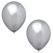 Silver Metallic Balloons 25cm (Pack of 10)
