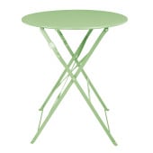 Bolero Round Pavement Style Steel Folding Table Light Green 595mm