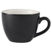 Genware Porcelain Bowl Shaped Cup 9cl Black