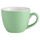 Genware Porcelain Bowl Shaped Cup 9cl Green