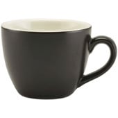 Genware Porcelain Bowl Shaped Cup 9cl Matt Black