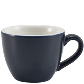 Genware Porcelain Matt Blue Bowl Shaped Cup 9cl/3oz - Side