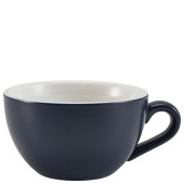 Genware Porcelain Matt Blue Bowl Shaped Cup 17.5cl/6oz - Side