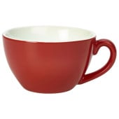 Genware Porcelain Bowl Shaped Cup 34cl Red