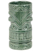 Ceramic Kon Faded Green Tiki Mug 630ml