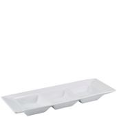 GenWare Porcelain Triple Dish 25.4 x 9cm (Pack of 6)