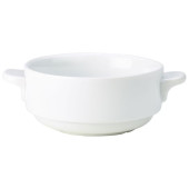 Genware Porcelain Lugged Soup Bowl 25cl