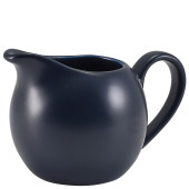Genware Porcelain Matt Blue Jug 14cl/5oz - Side