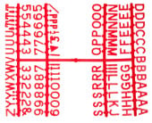 Red Letter Set 1/2 Inch (660 characters) 