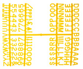 Yellow Letter Set 1/2 Inch (660 characters) 