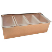 4 Part Stainless Steel Condiment Holder Copper Plated