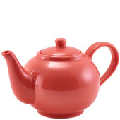 GenWare Porcelain Coral Teapot 450ml/15.75oz (Pack of 6)