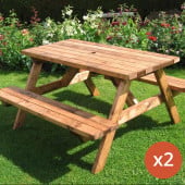 Pub Picnic Bench Heavy Duty 6 Seats (Pack of 2)