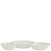 Rene Ozorio White Album 3 Compartment Gourmet Sauce Dish 18 x 2.5cm/7 x 1" (Pack of 12)