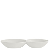 Rene Ozorio White Album 2 Compartment Gourmet Sauce Dish 18 x 2.5cm/7 x 1" (Pack of 12)