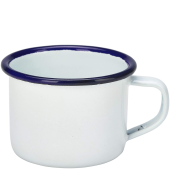 Enamel Mug White With Blue Rim 120ml/4.2oz