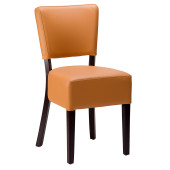 Alto FB Side Chair Ochre Brown Faux Leather With Wenge Frame