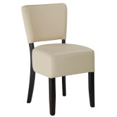 Alto FB Side Chair Ivory Faux Leather With Wenge Frame