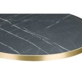 Artisano Black Pietra Grigia With Gold ABS Edge Round Table Top 600mm