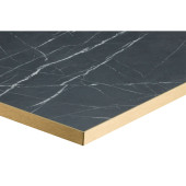 Egger Black Pietra Grigia With Gold ABS Edge Square Table Top 700 x 700mm