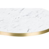 Egger White Carrara Marble With Gold ABS Edge Round Table Top 700mm