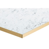 Egger White Carrara Marble With Gold ABS Edge Square Table Top 600 x 600mm