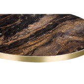 Formica Marbled Cappuccino With Gold ABS Edge High Gloss Round Table Top 600mm