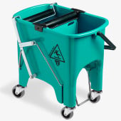 Flat Mop Wringer Double Bucket Mopping System Green