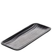 Creations Zen Melamine Black Rectangular Tray 27.6 x 11.7cm (Pack of 6)