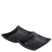 Creations Zen Melamine Black 2 Compartments Tray 8.5 x 2.5cm (Pack of 6)