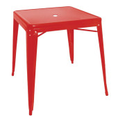 Bolero Bistro Square Steel Table Red 660mm