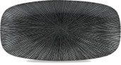 Studio Prints Agano Black Oblong Plate 13.8x7.37"