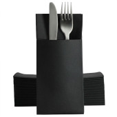 Airlaid Pocket Napkins 8 Fold Black (Pack of 500)
