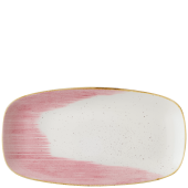 Churchill Stonecast Accents Petal Pink Oblong Plate 35.2x18.7cm/13.875x7.375" - Overhead