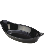 Genware Stoneware Oval Eared Dish 22cm Black (Pack of 4)