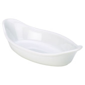 GenWare Porcelain White Oval Eared Dish 25cm/9.8" (Pack of 4)