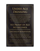 Traditional Bar Notices - Under Age Drinking