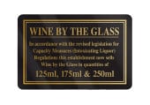 Traditional Bar Notices - Wine By The Glass 125,175,250ml