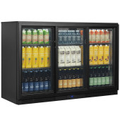 Tefcold Back Bar Bottle Cooler Beer Fridge Triple Sliding Door 311 Litre