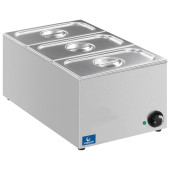Hurricane Electric Bain Marie Wet Heat With 3x 1/3 Gastronorm Pans