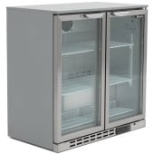 Blizzard Back Bar Bottle Cooler Beer Fridge Double Door Stainless Steel 200 Litre