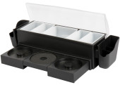 Ultimate Garnish Station with 5 Glass Rimming Trays