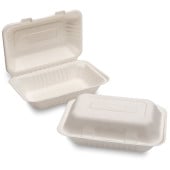 Bagasse Takeaway Container Lunch Box 23x15cm/9x6" White (Pack of 200)