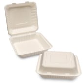 Bagasse Takeaway Container Meal Box 23cm/9" White (Pack of 200)