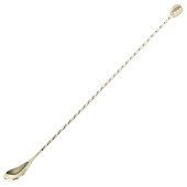Gold Plated Bar Spoon With Skull End 40.5cm