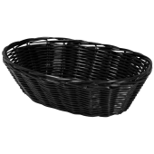 Black Polyrattan Basket Oval 23cm