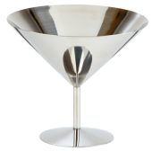 Stainless Steel Presentation Martini Glass Mirror Finish Large 520ml / 17.5oz