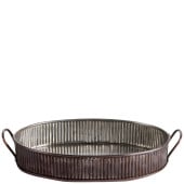Vintage Steel Serving Tray Antique Copper 31cm/12.2" (Pack of 6)