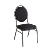 Bolero Oval Back Banquet Chairs Grey & Black (Pack of 4)